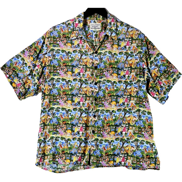 reyn spooner Other - Reyn Spooner Guy Buffet Hawaiian Shirt Artists At The Zoo Size Large Vintage
